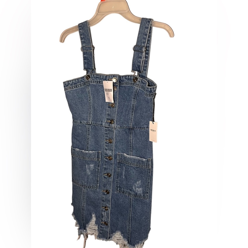 Forever 21 Women's Denim Overall Dress - Size Small - New, Never Worn